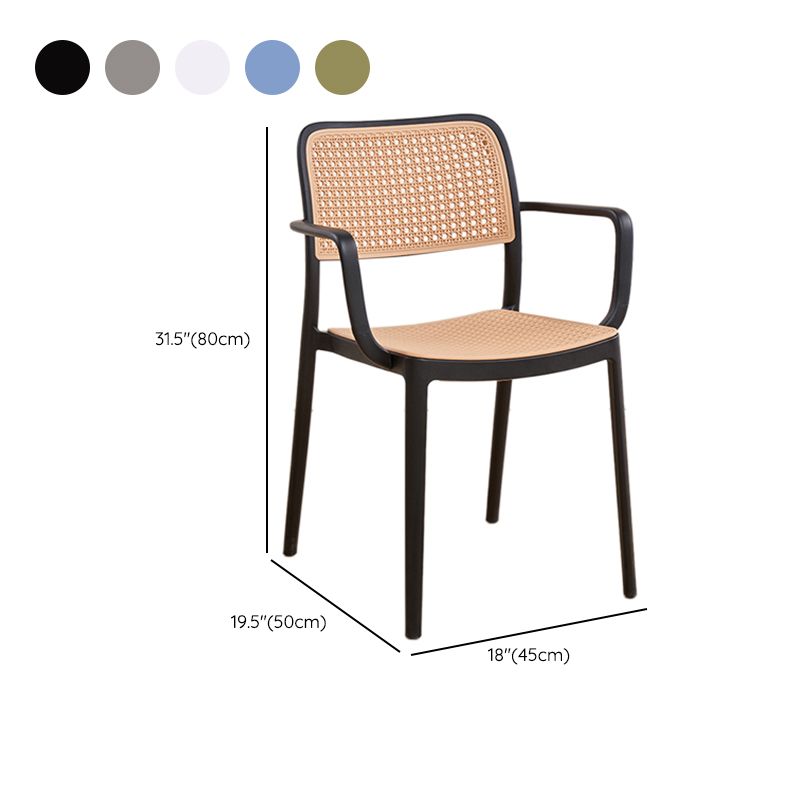 Stacking Outdoors Dining Chairs Tropical Plastic Patio Dining Chair