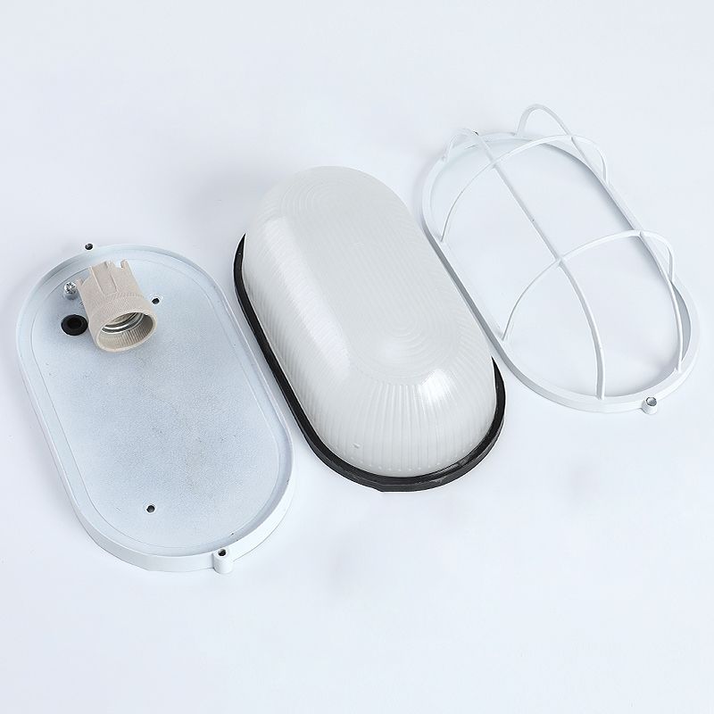Simplicity Lámpara de techo para balcón, resistente al agua, a prueba de herrumbre, 1 luz de montaje empotrado para exteriores