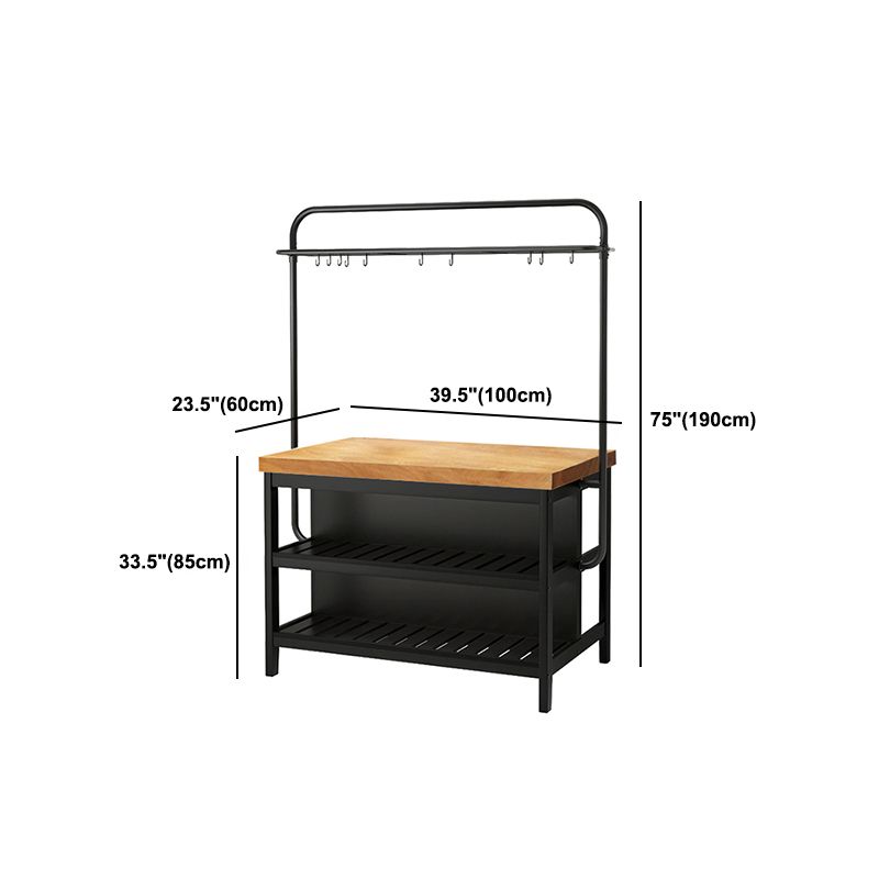 Industrial Style Wooden Kitchen Island Metal Kitchen Island Table