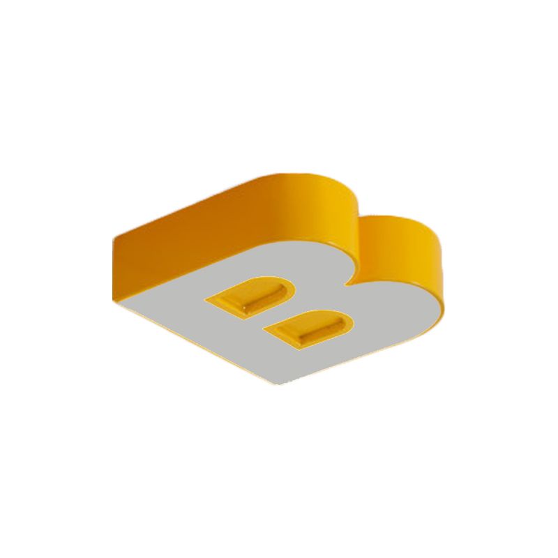 Plafonnier LED en forme d'alphabet pour enfants, montage encastré en acrylique, pour maternelle, vert/rouge/bleu