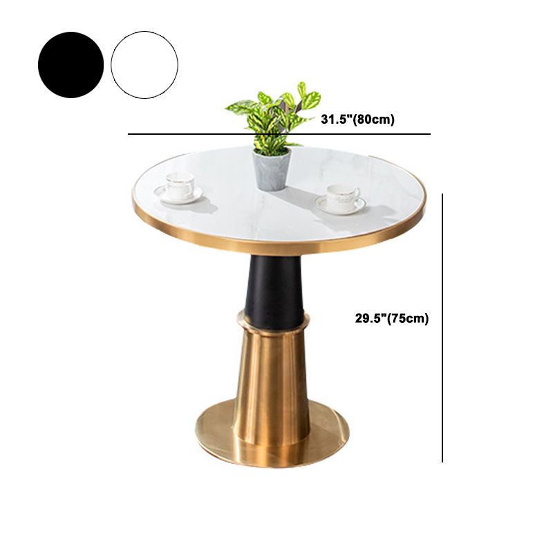 Faux Marble Glam Style Dining Set Round 1/5 Pieces Dining Set for Home Use