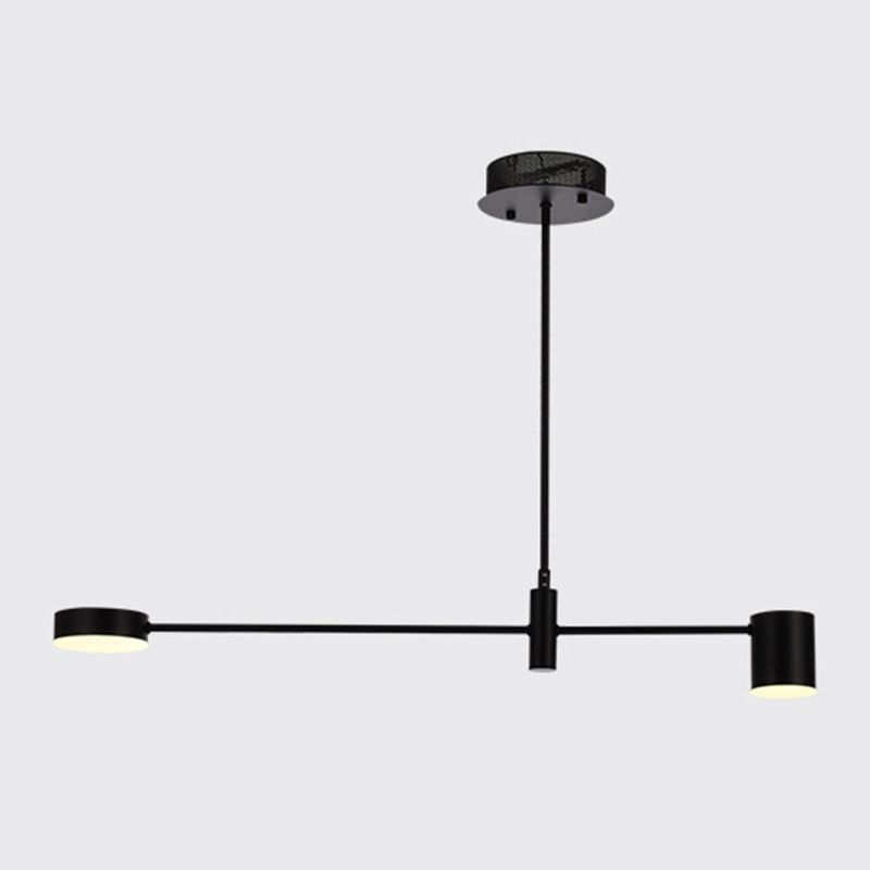 Black Sputnik Pendant Lighting Fixture Modern Style LED Metal Hanging Chandelier