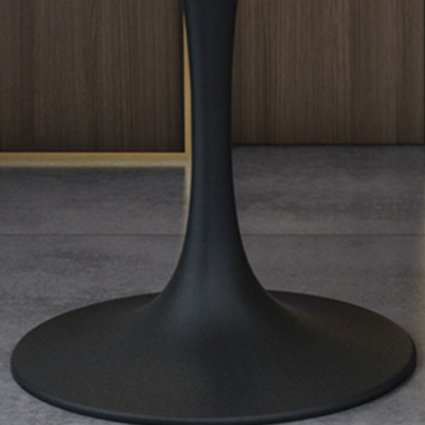 Round Black Base Dining Table Modern Stone Table for Milk Tea Shop