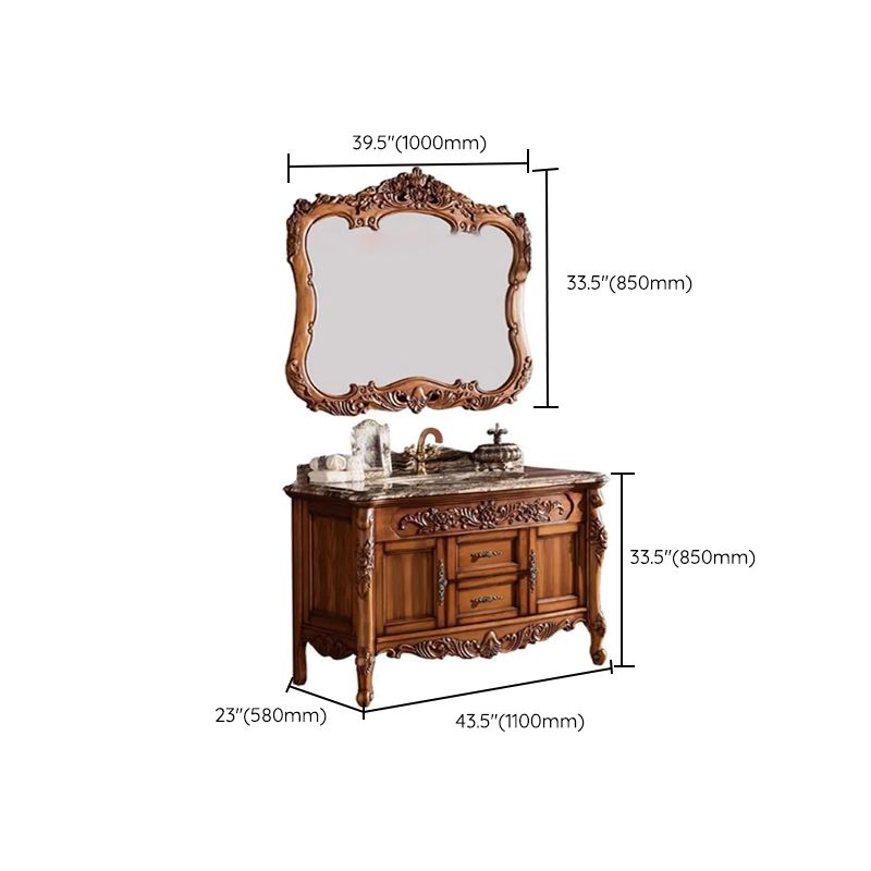 Freestanding Bathroom Vanity Set 2 Doors Single Sink Glam Drawers Vanity with Mirror