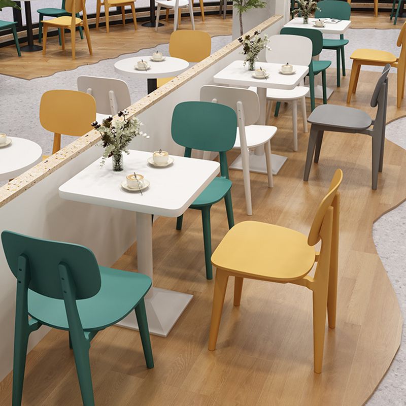 Nordic Style Armless Chair Plastic Open Back Dining Side Chair (Set of 3/6)