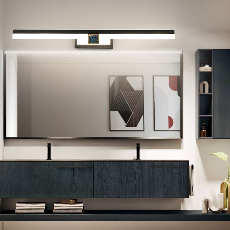 Linear Metal Wall Sconce Modern Style 1-Light Mirror Wall Mount Lighting