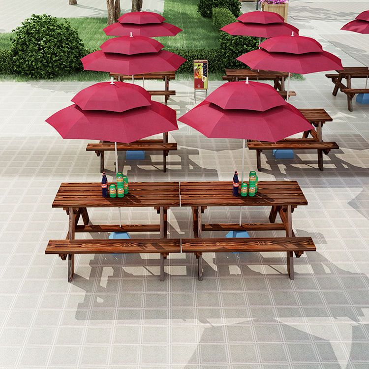 Farmhouse Water Resistant Picnic Table Solid Wood 1.57" Picnic Table