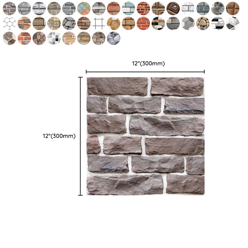 Plastic Peel and Stick Tiles 3D Square Waterproof Peel and Stick Tiles