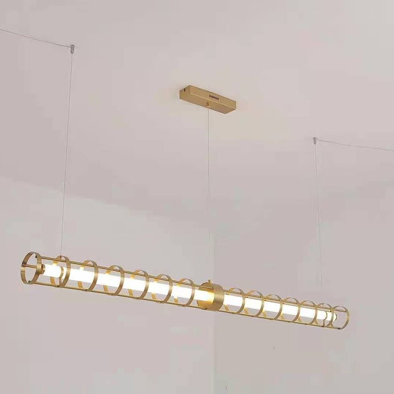 Contemporary Style Linear Island Light Fixture Metal 1- Light Island Pendant Light