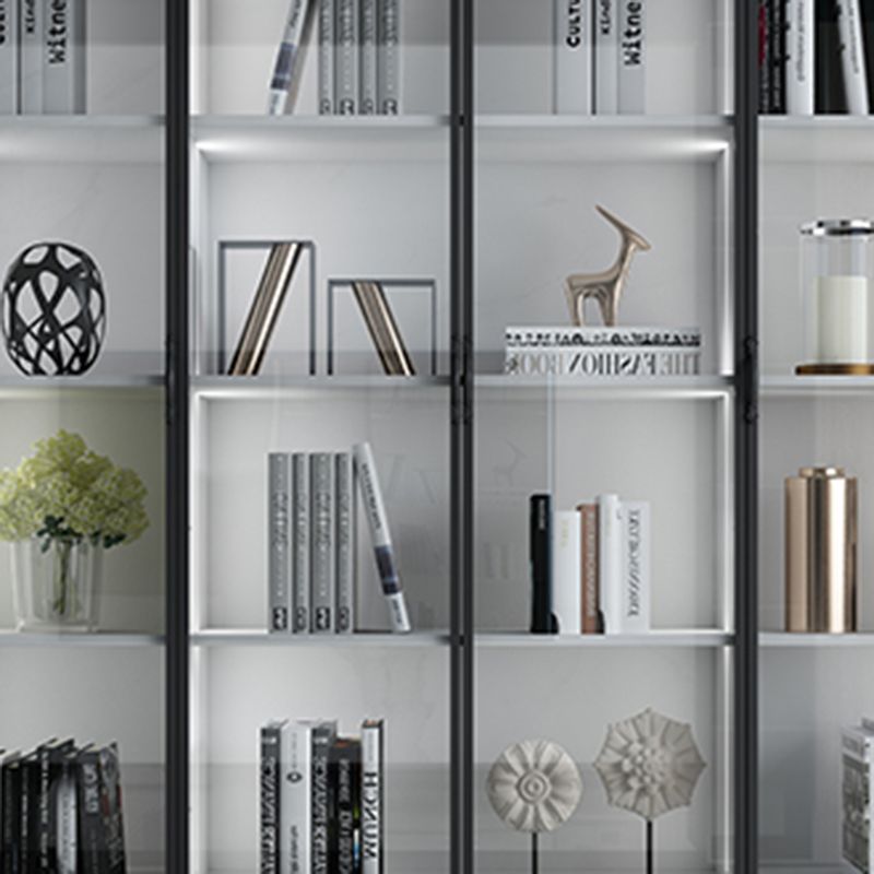 82.68"H Bookcase Contemporary Style Bookshelf With Doors for Office Home