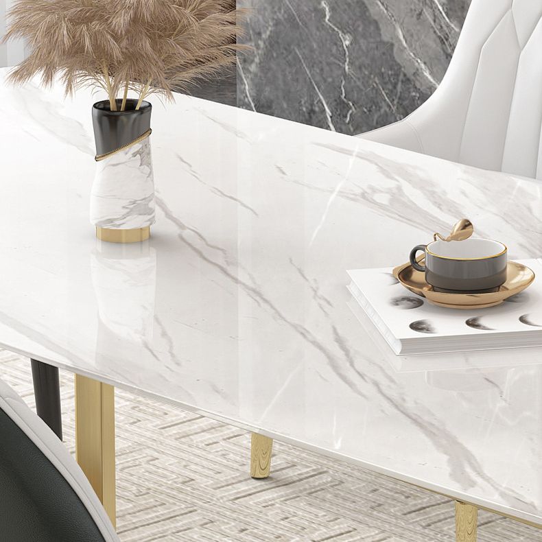 1/4/5/7 Pieces Luxurious Rectangle Dining Set Sintered Stone Top Dinette Table Set