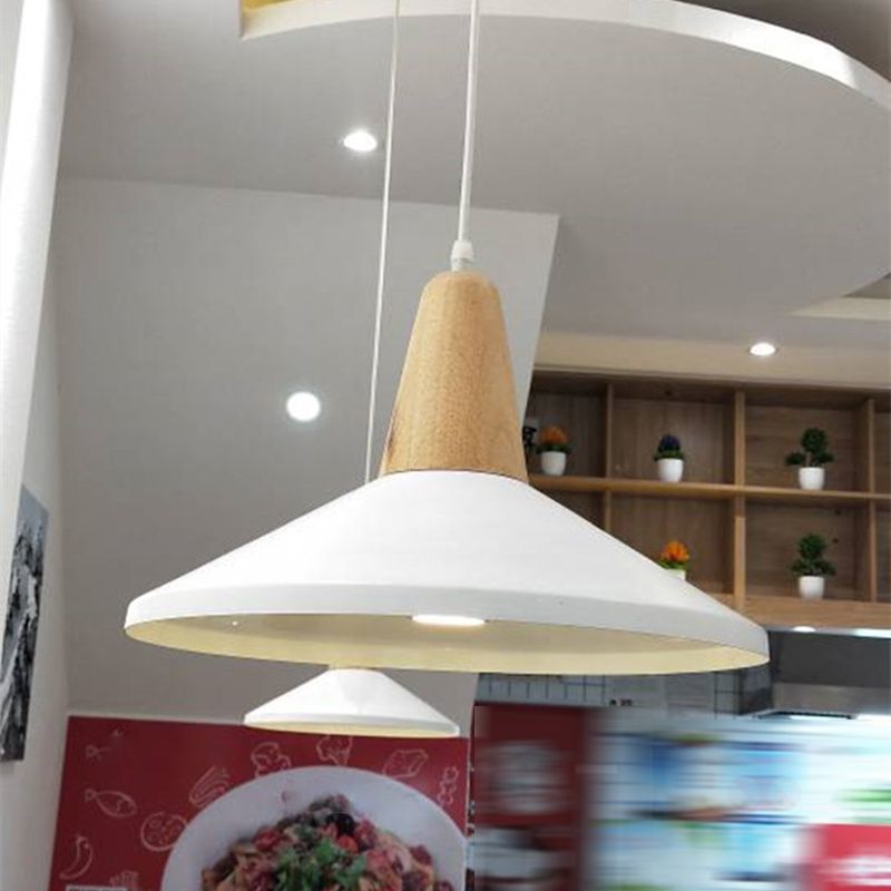 Pot Cover Shape Hanging Lighting Modern Metal 1 Light Pendant Lamp