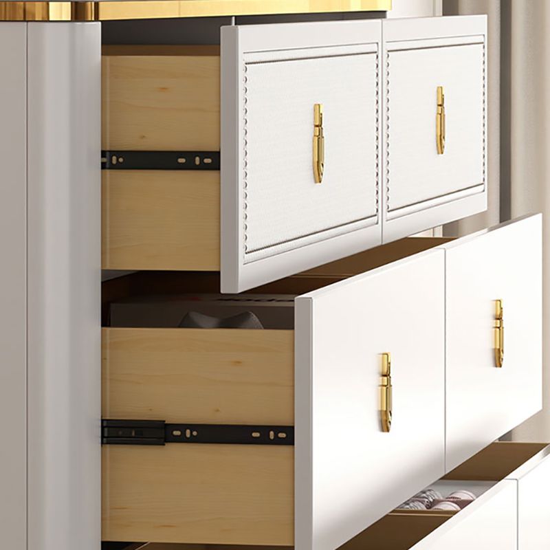 Classic Glam Stone Double Dresser Horizontal Storage Chest for Bedroom