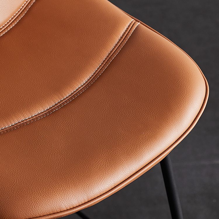 Living Room Matte Finish Leather Stool Scandinavian Footrest Barstool