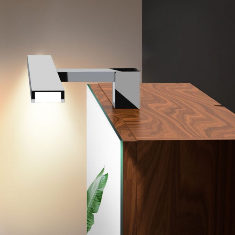 Chrome rechthoekige ijdelheid Lichte armatuur Moderne metalen LED -wandmontage Licht voor bad