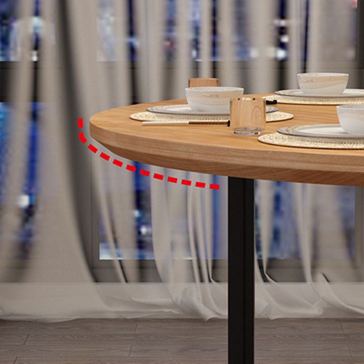 Metal Modern Round Indoor Table Pine Wood Top Table for Dining Room