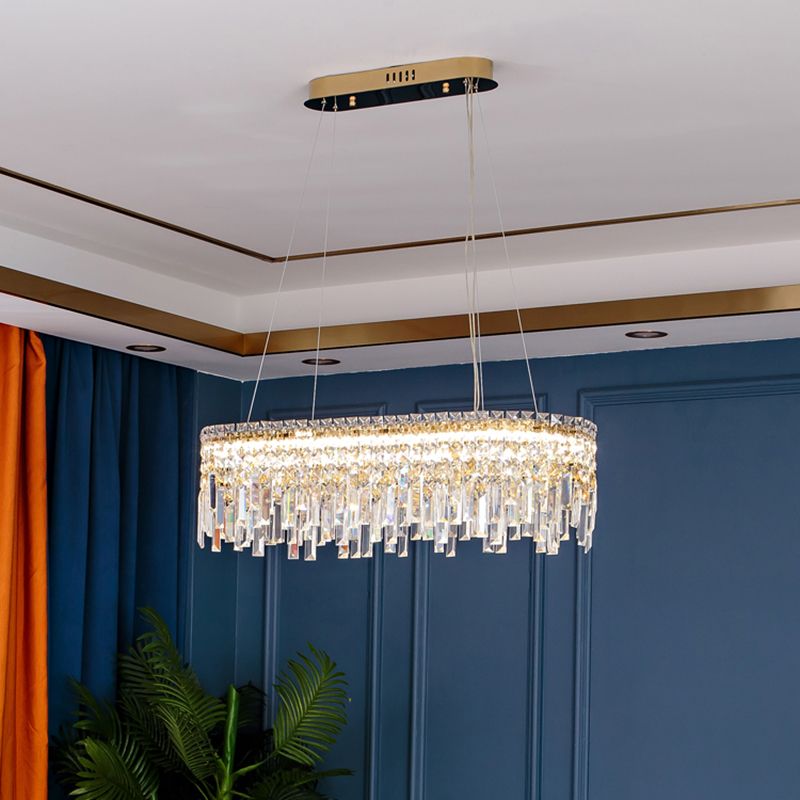 K9 Crystal Iasphicle Luz colgante Luxurious Modern Brass LED LED para sala de estar