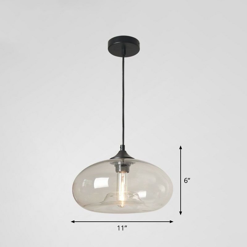 Moderne ellips suspensielamp glas 1 kop eettafel hanglamp in het zwart