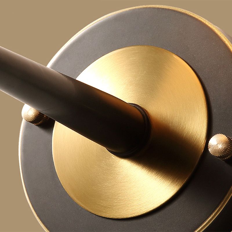 Conical White Glass Wall Lighting Minimalist 1 Bulb Bedside Sconce Fixture in Black and Brass