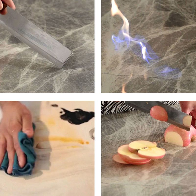 Modern Style Dining Table Sintered Stone Rectangle Table with Wooden Legs