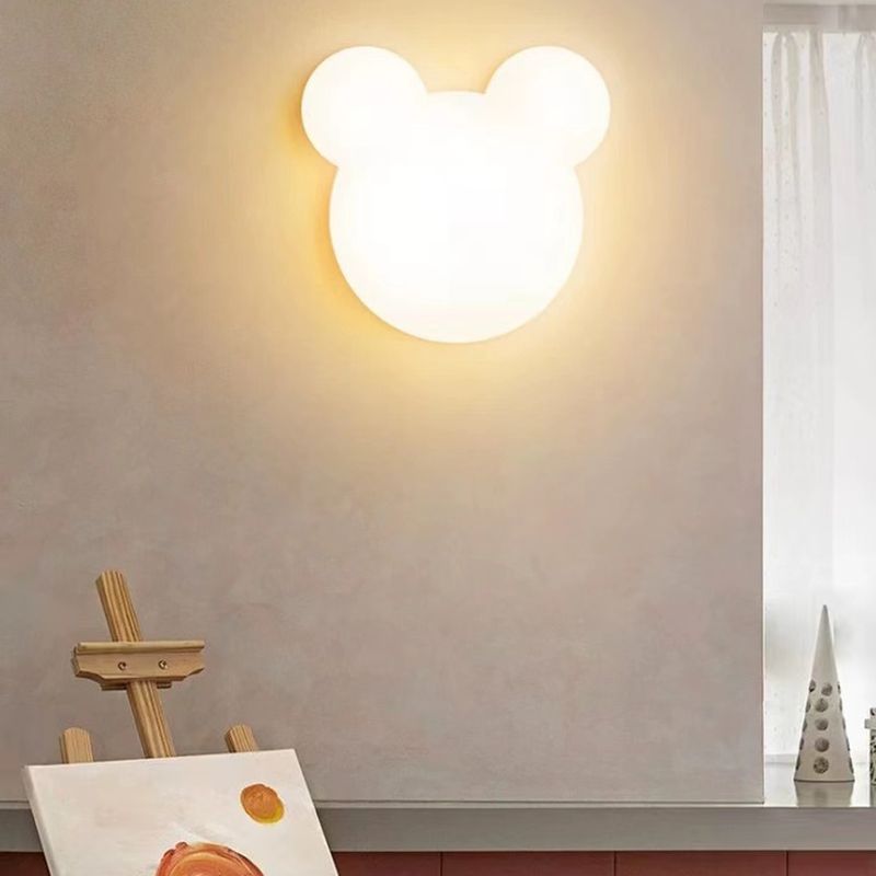 Children Style Wall Lamp 1-Light LED Wall Mount Lamp with Plastic Shade for Kid's Room