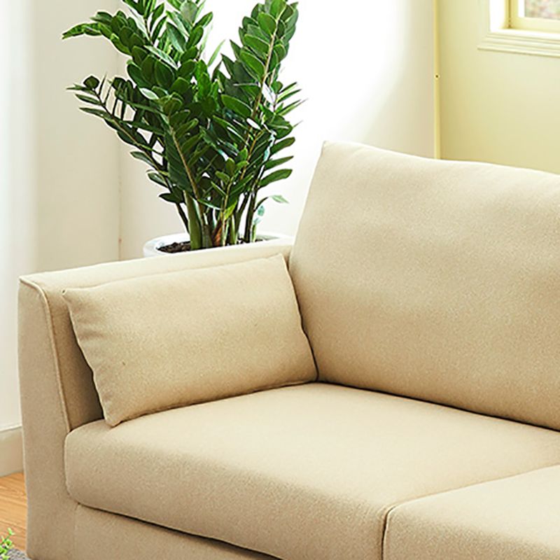 Linen Modern Standard Sofa Loose Back 33"W Square Arm Sofa Sofa