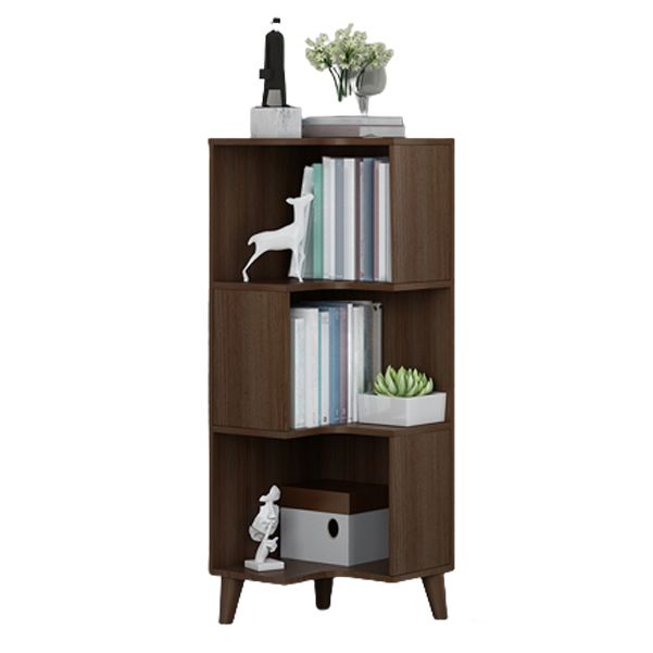 Corner Shelf Bookcase Vertical Closed Back Bookshelf for Office