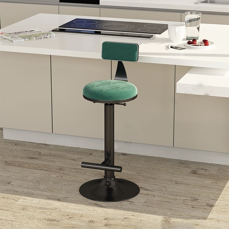 Industrial Armless Counter Stool Adjustable Bar Stool with Metal Base