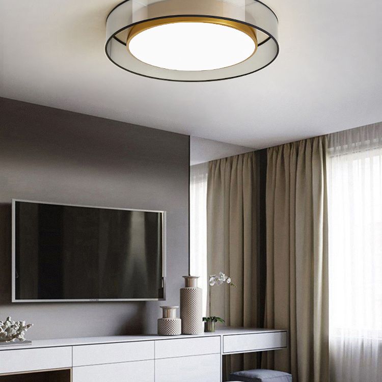 Lámpara de techo de montaje empotrado de latón de lujo LED elegante lámpara de montaje en techo para sala de estar