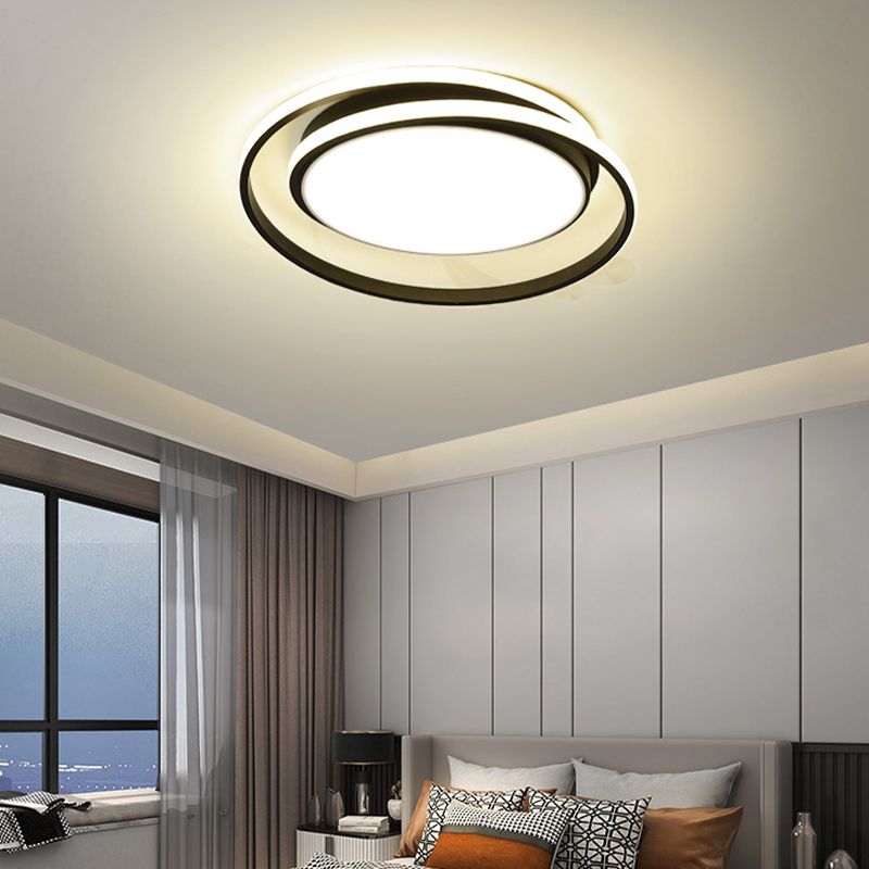 LED Black Ceiling Light Modern Style Ceiling Mount Light with Acrylic Shade for Bedroom