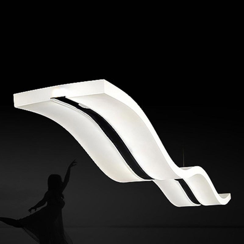 Moderne einfache Stilwellenlampe LED Hanging Light für Esszimmer