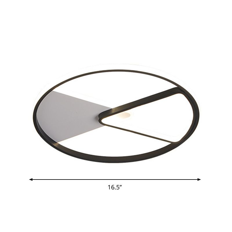 Simple Sector Frame Flushmount Light Acryl 16.5 "/20.5" Wide LED Bedroom Flush Mount Halterung in Schwarz, Weiß/Warm Licht