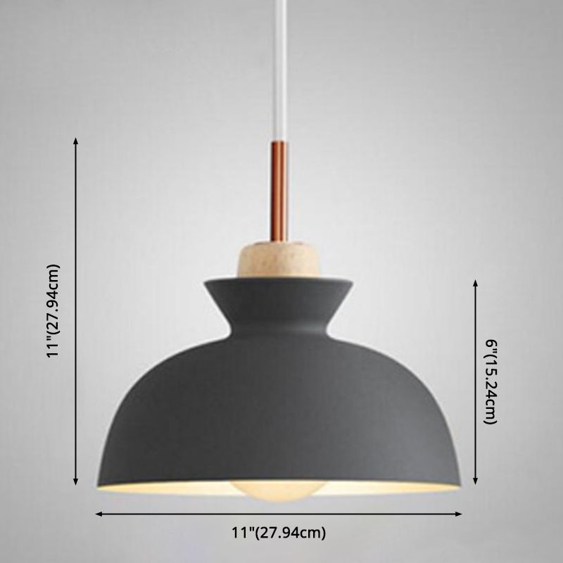 Lampe suspendue en bois en bois à 1 lumière