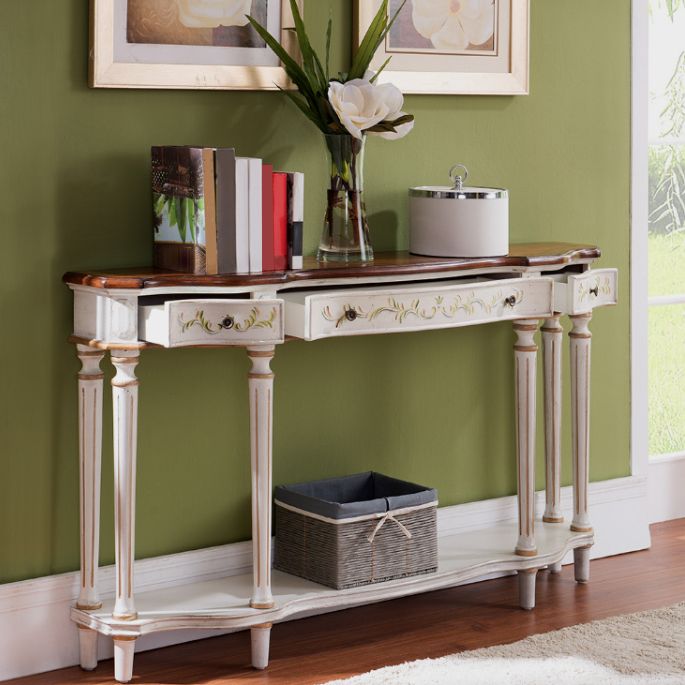 Victoria Wooden End Table Free Form Sofa Console Table for Hall