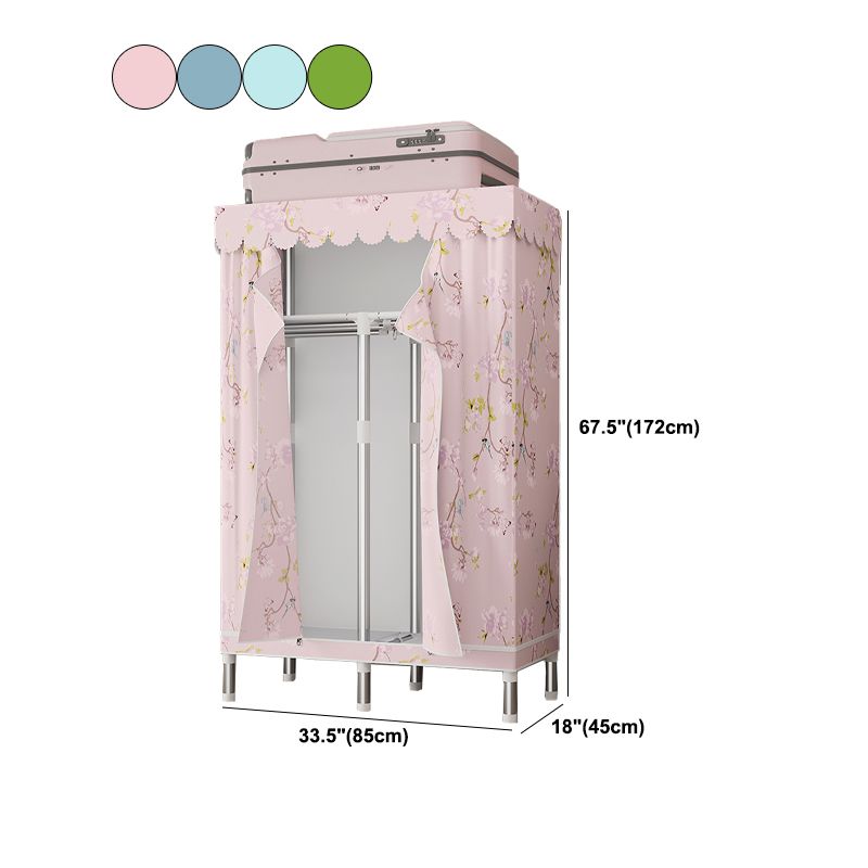 Silver Steel Frame Wardrobe Cabinet Contemporary Home Wardrobe