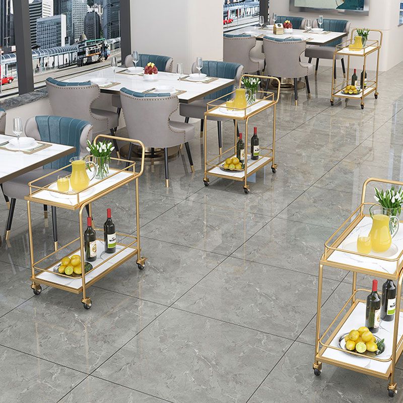 33.86"H Metal Modern Prep Table Rolling Prep Table for Home Use