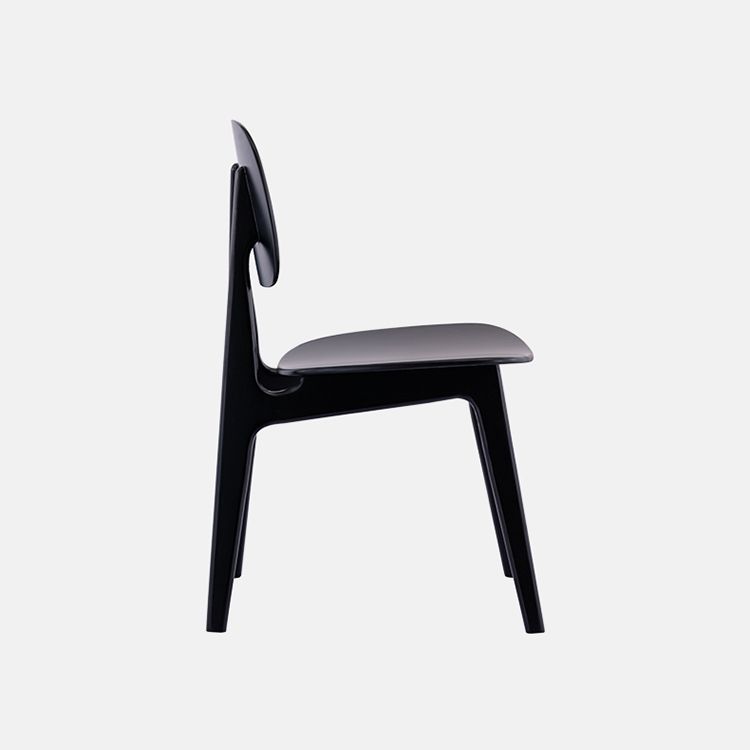 Contemporary Kitchen Dining Chair Open Back Dining Side Chair with Wooden Legs