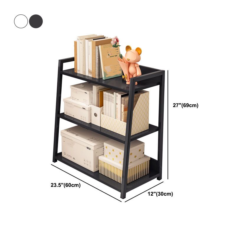 11.8"W Metal Ladder Shelf Bookcase Modern Vertical Open Back Book Shelf