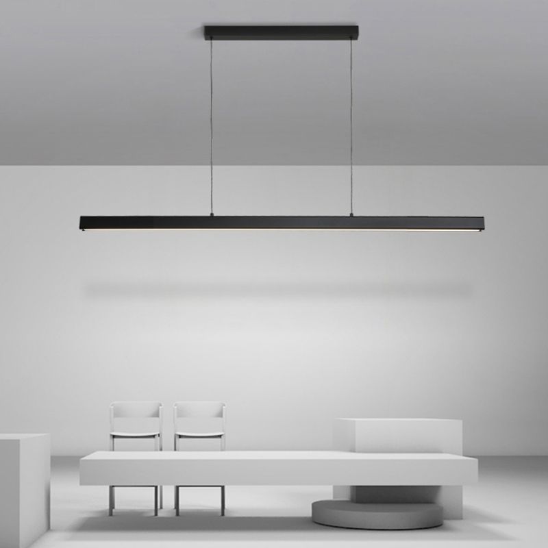 Metal 1-Light Contemporary Pendant Lights Linear Pendant Light Fixture with Acrylic Shade