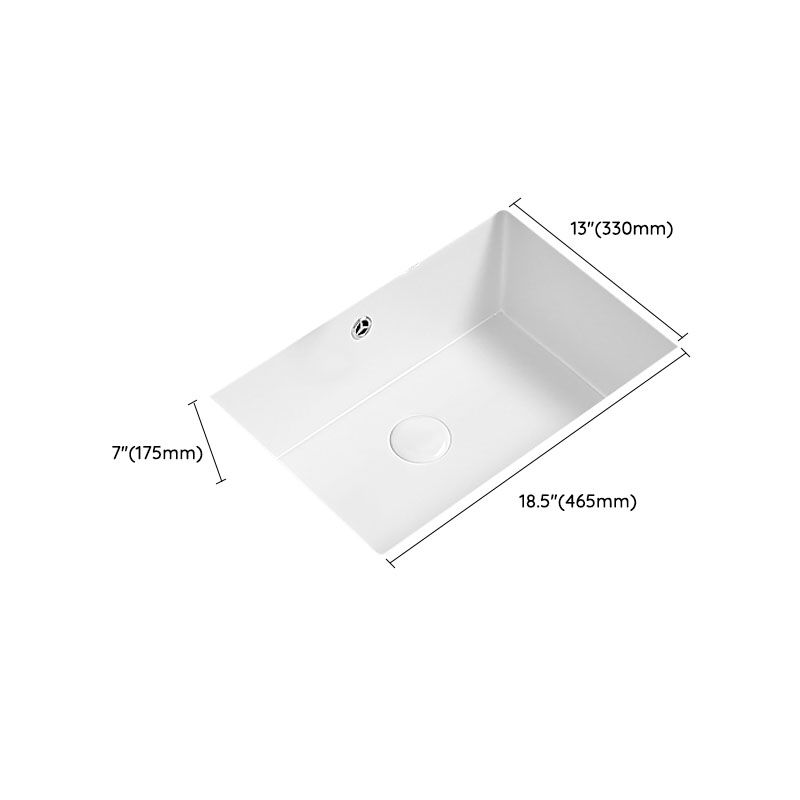 Modern Undermount Bathroom Sink Porcelain with Faucet Wash Stand