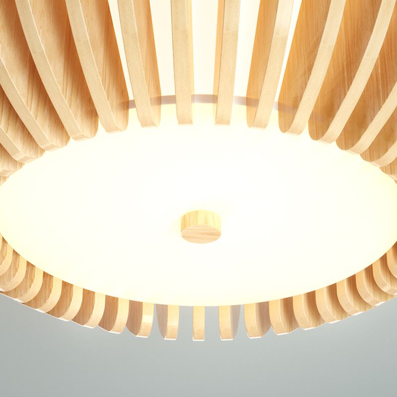 Nordic Ceiling Light Fixture Wooden LED Flush Mount for Living Room