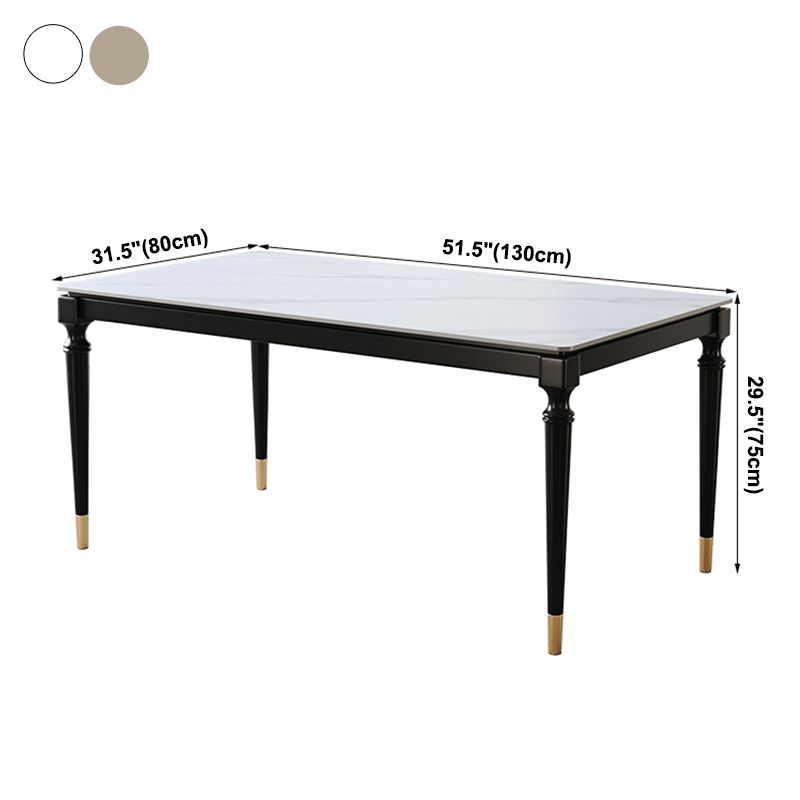 Stone Dining Site Table Industrial Style 4 Legs Dining Table for Kitchen Home