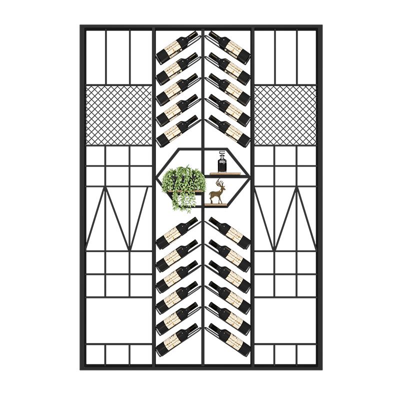 Industrial Floor Wine Rack Bottle Wine Rack Metal Bottle Holder in Black