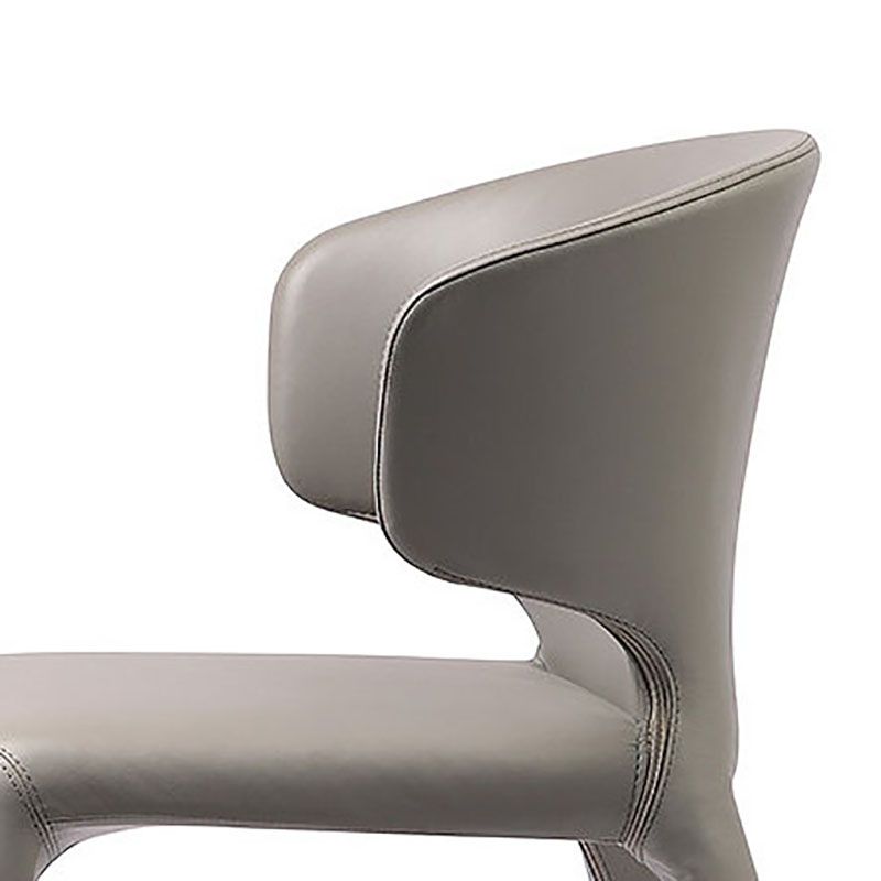 Silla de comedor de cuero sintético contemporáneo, sillas de comedor de metal para uso en restaurantes