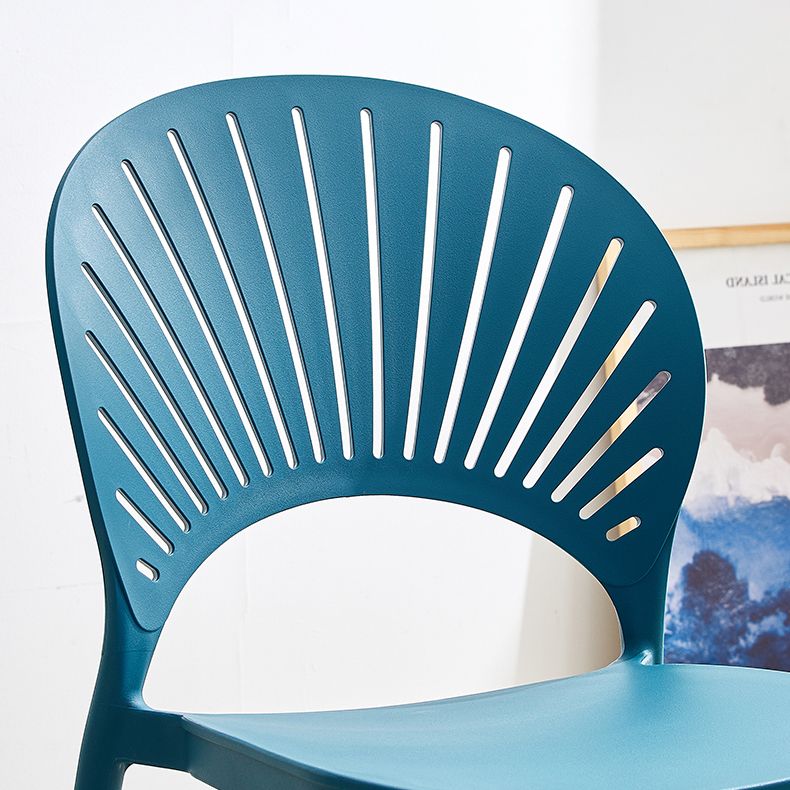 Plastic Modern Style Indoor-Outdoor Chair Open Back Dining Side Chairs