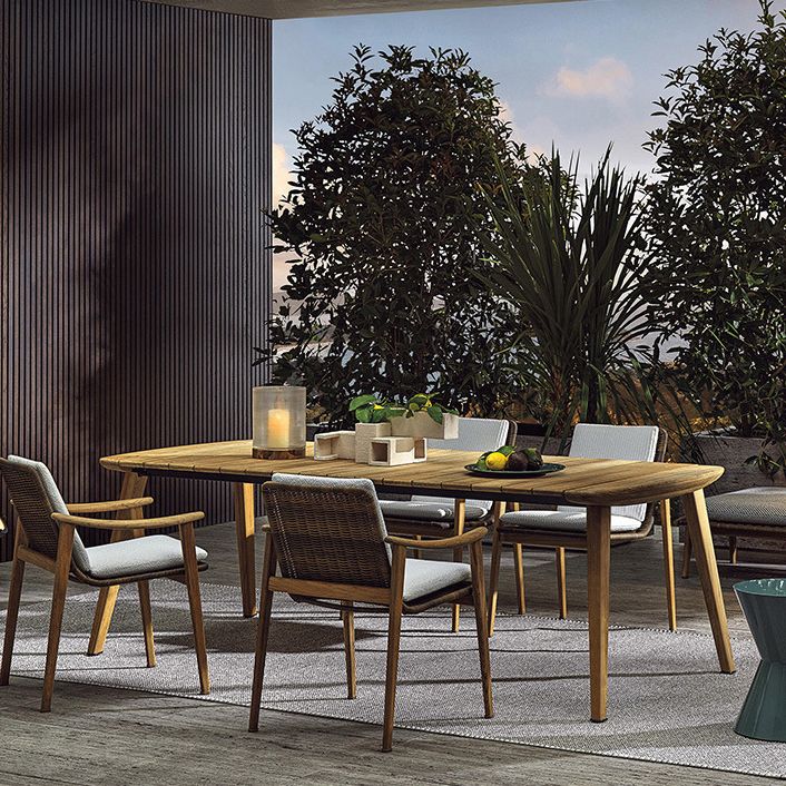 Boho 1/5/6 Pieces Dining Wooden Set Rectangle Wood Dining Table Set