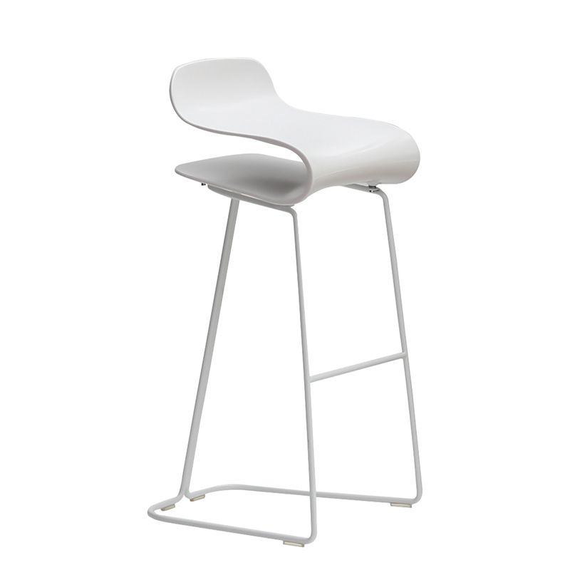 Backrest Armless Counter Stool Modern Iron Bar Stool with Plastic Cushion