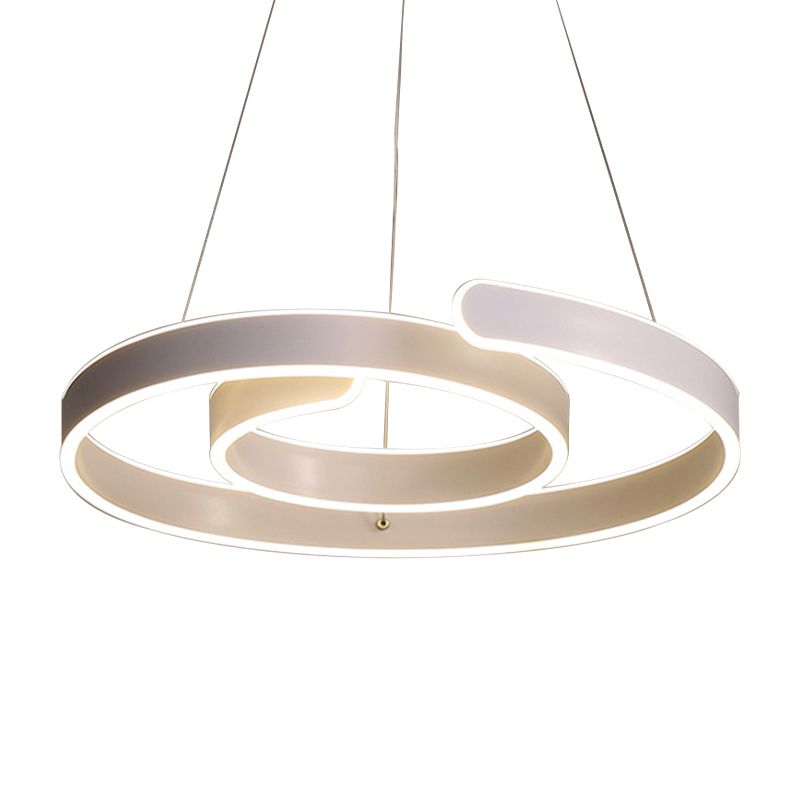 Twisting Acrylic Ceiling Light Modern LED White Chandelier Pendant in Warm/White Light
