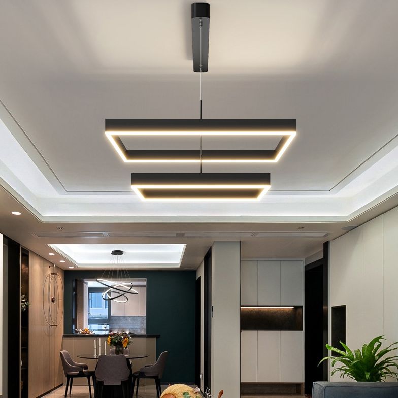 Luz de iluminación colgante cuadrado moderno kit de luz colgante de metal