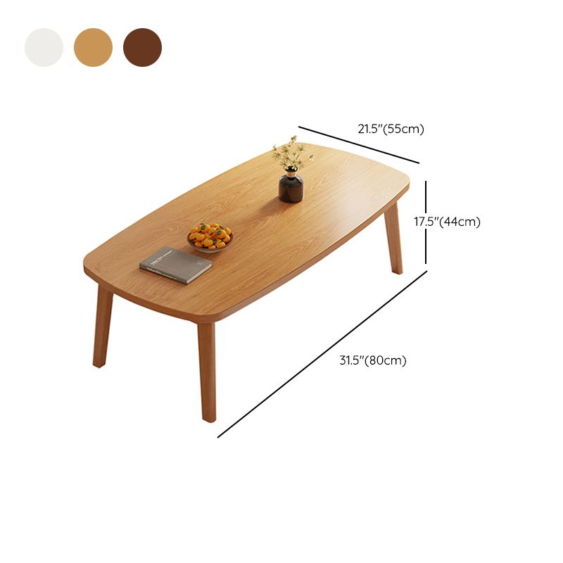 Simple Solid Wood Rectangular Coffee Table 4 Legs Folding Cocktail Table